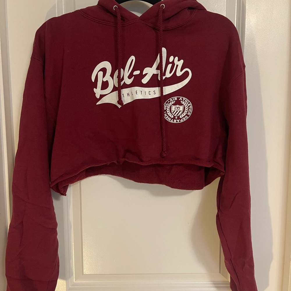 Women's Maroon Cropped Hoodie